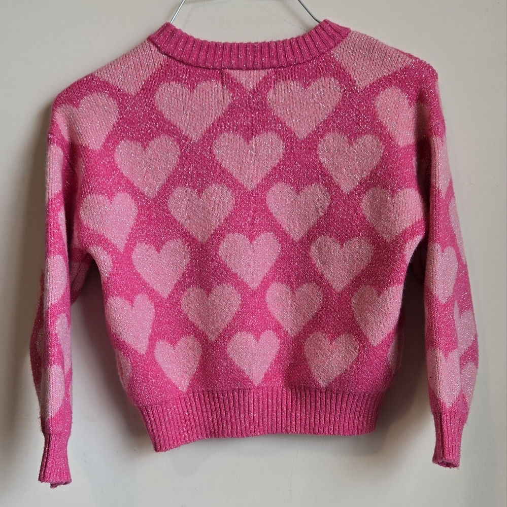 Pink Heart Pattern Sweater - Picture 2 of 5